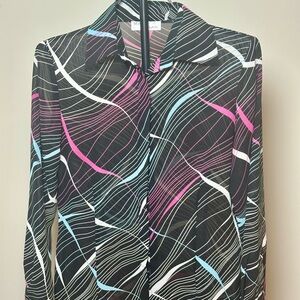Elegant Multicolor Blouse with Dynamic Pattern